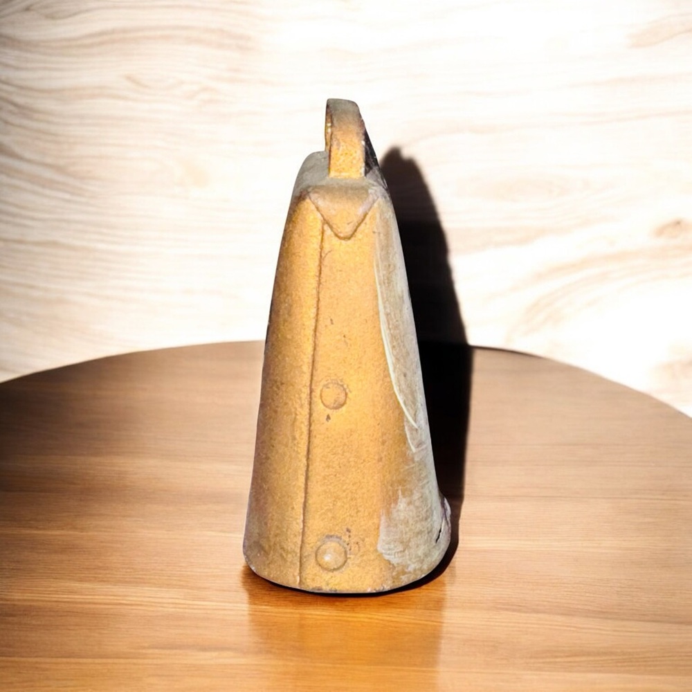 Antique Vtg Farm Cow Bell Clapper Rustic Fold Over Primitive Country Farmhouse - Picture 2 of 6